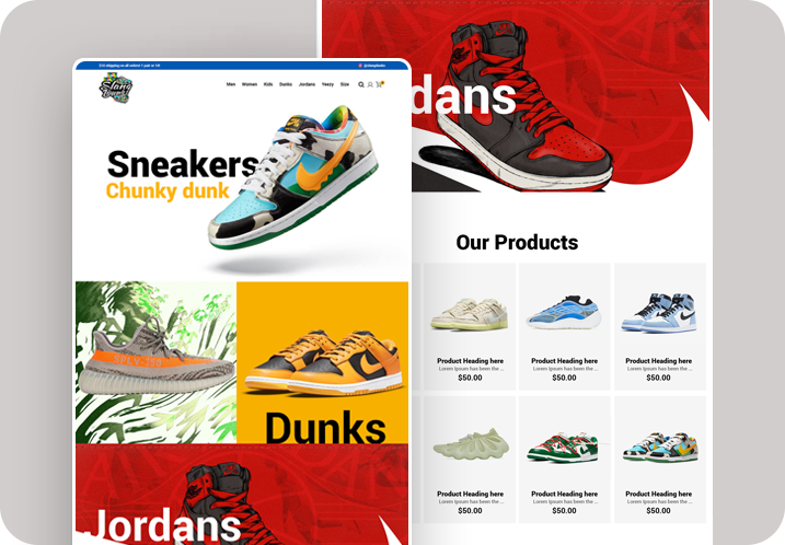 ecommerce website sneakers